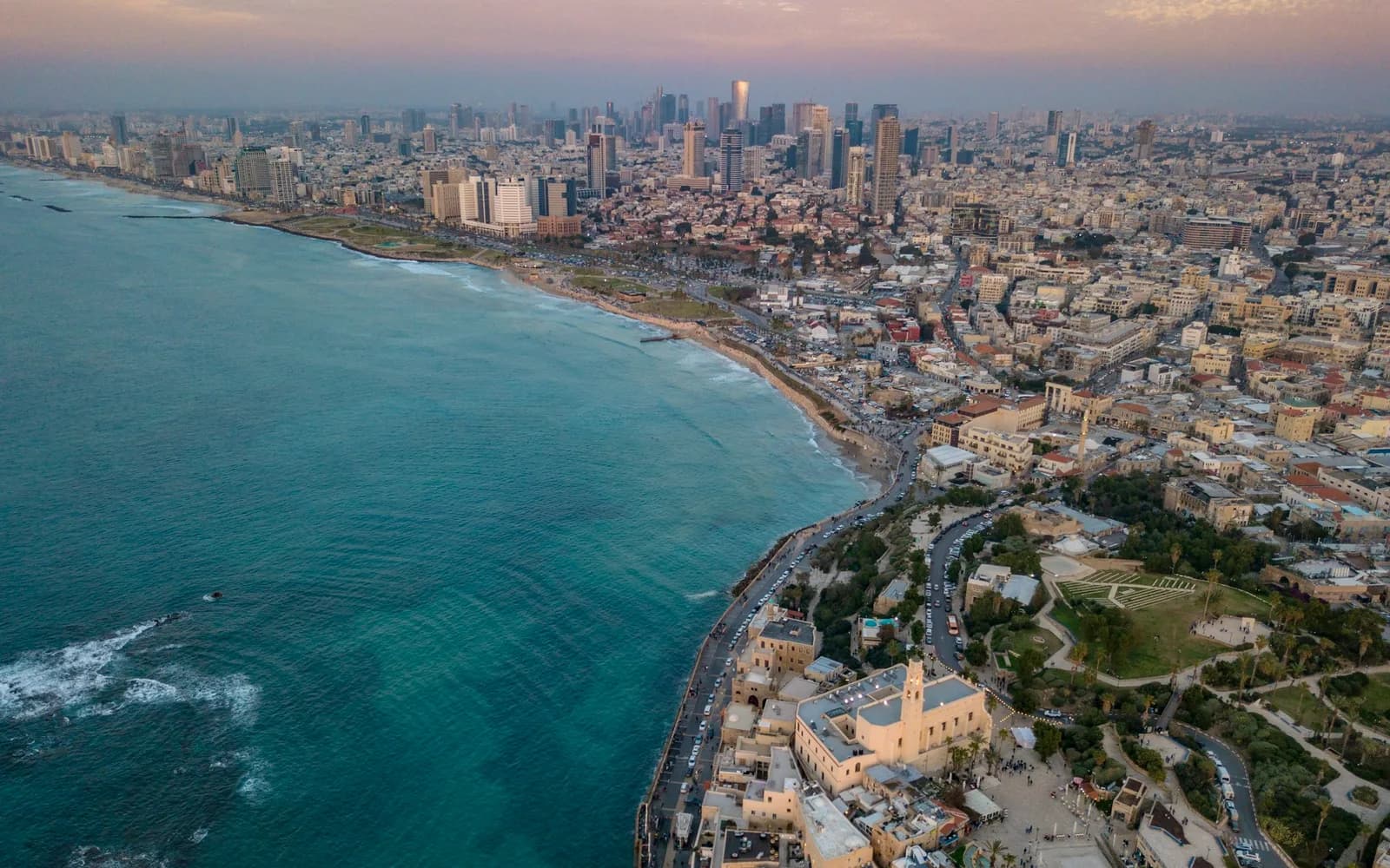 The Tel Aviv skyline in clear daytime light